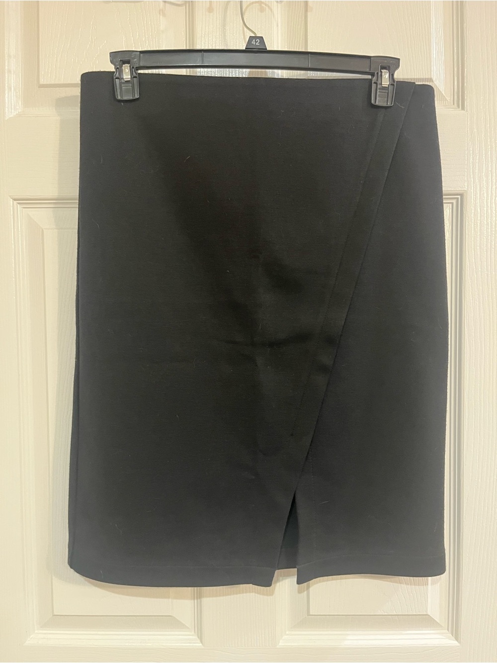 LOFT Black Asymmetric Front Pencil Skirt